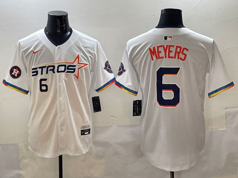 Men Houston Astros 6 Meyers White Four generations Joint Name 2025 Nike MLB Jersey style 5